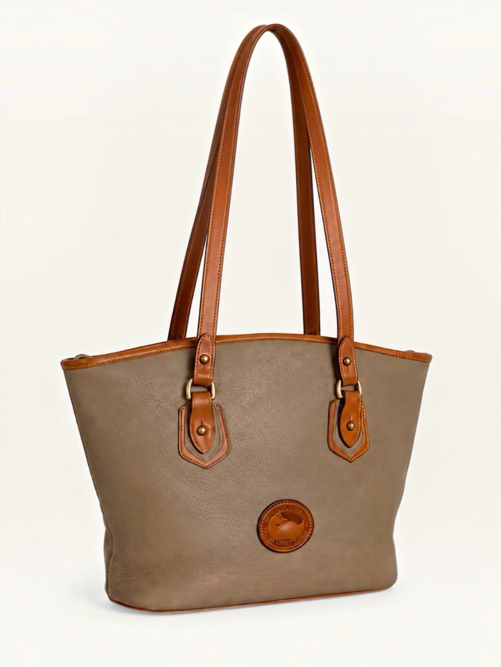 Dooney & Bourke Vintage AWL Small Stephanie Leather Shoulder Tote Taupe R138 - Picture 3 of 16